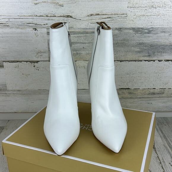 Michael Kors Rue Stiletto womens sz 10 white leather ankle bootie new - Picture 3 of 11